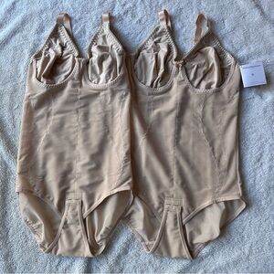 Bundle of DESIGN VERONIQUE Mid Body Support Wireless Contour Bra Sz 3 Beige NWT